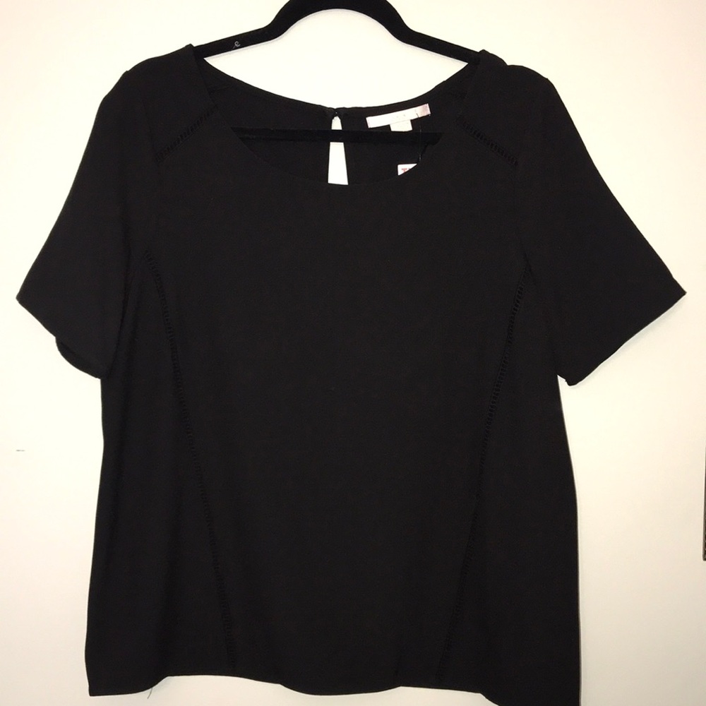 Black Top With Ladder Trim Detail